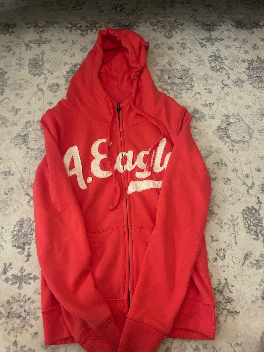 Vintage American Eagle Outfitters Coral Zip-Up Hoodie